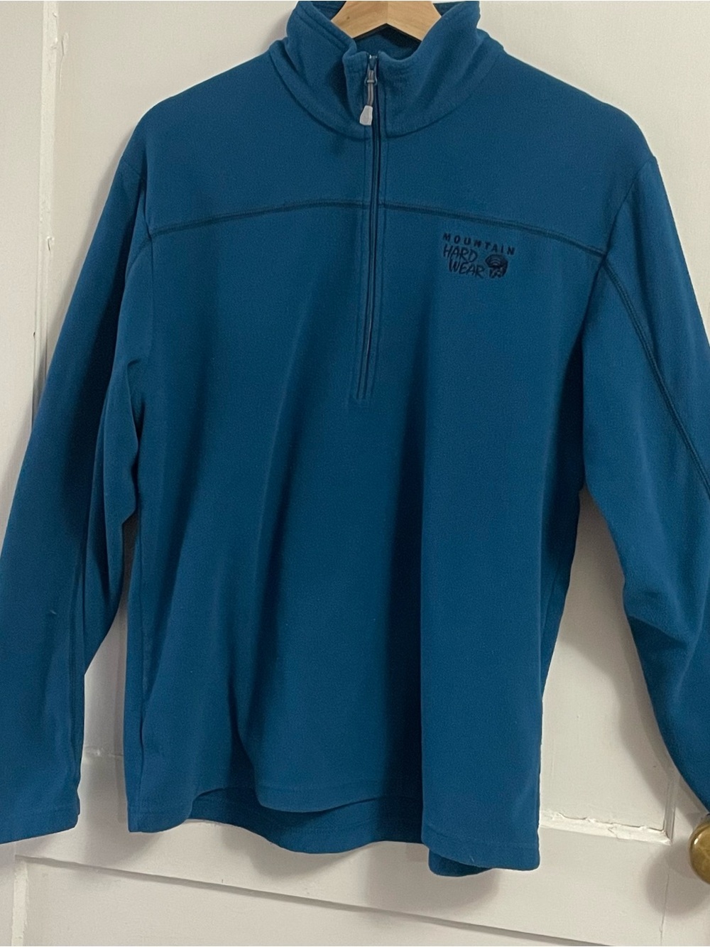 Mountain Hardwear Men's Teal Zip-Up Fleece Pullover